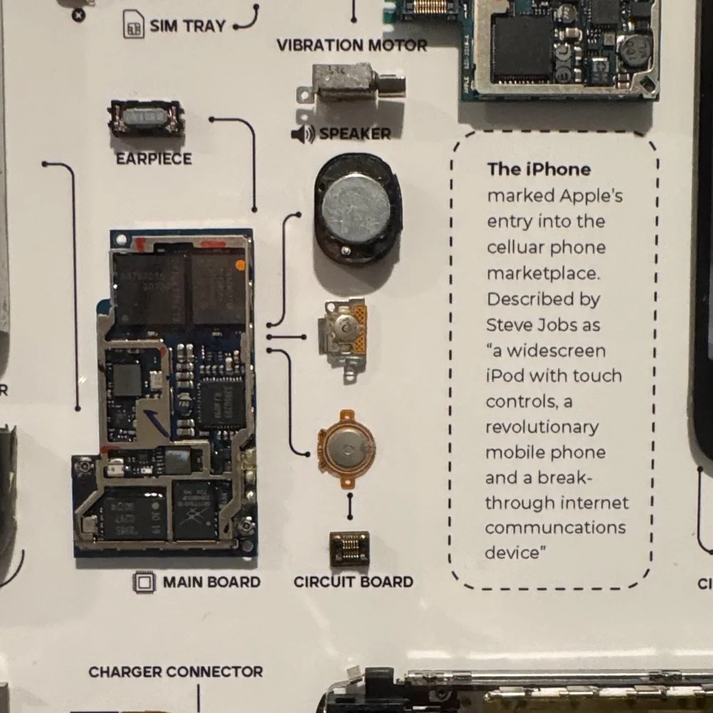 Apple iPhone Component Display in Black Frame